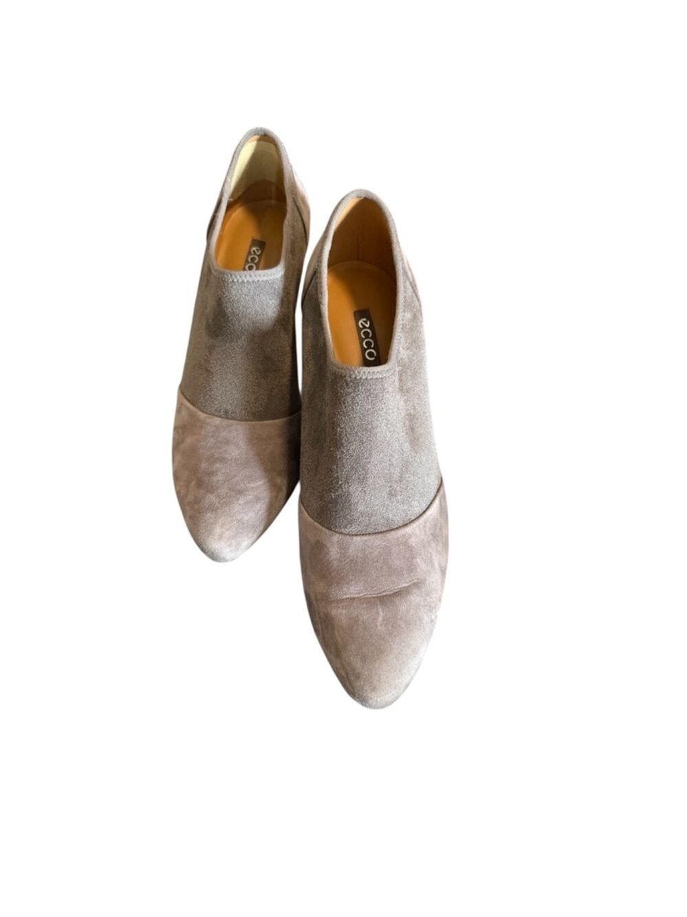 Ecco Gray Suede Slim Heel Ankle Boots Size 40/9-9 1/2 Size 10 Shoes Booties - Picture 9 of 9